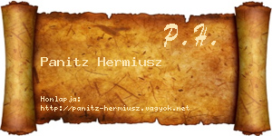 Panitz Hermiusz névjegykártya